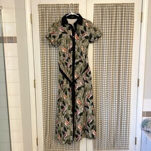 Eshatki owl print shirt dress, size 10, maxi